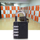 The AutoSafeo combination padlock shown from a side angle, ready for use.