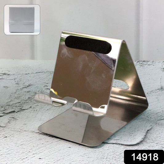 Mobile and tablet supported on universal stand holder for hands-free use