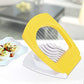 Ergonomic Quickslice Egg Cutter in action, demonstrating clean and precise slicing.