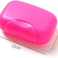 Portable Travel Soap Box in a hand, highlighting its compact size.