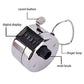 Side view of the metal tally counter with an easy-to-read dial.