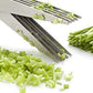 Close-up of multi-blade scissors for vegetables, made of stainless steel