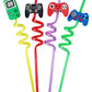 Durable reusable plastic straws featuring fun cartoon trucks.