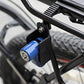 Compact anti-theft disc lock providing security for a scooter wheel.