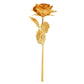Artificial golden rose with detailed gold plating