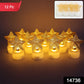 Decorative LED star candles glowing softly in dark setting