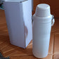 Cream Glimmer insulated stainless steel water bottle front view, 500 ML capacity and stylish design