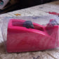 Plastic tape dispenser ready for packaging tasks