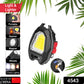 Portable LED camping flashlight with keychain, ideal for outdoor adventures.
