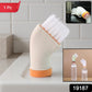 Refillable plastic bottle paired with cleaning brush for dispensing solution
