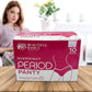 A compact 10-piece Women's Emergency Kit, neatly packaged with essential feminine hygiene items.