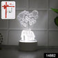Close-up of 3D Illusion LED Night Lamp showing detailed house and balloons design