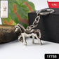 Elegant horse-shaped metallic keyring holding car and home keys