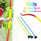 Close-up of the Kids Archery Set bow, highlighting its design and safe arrow tips.