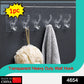 Close-up of the durable stainless steel 6-pin wall hook rail with glossy caps.