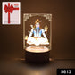 Close-up image of UV printed Lord Shiva 3D LED lamp on a table