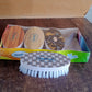 Close-up of nylon bristles on VeePee oval cloth washing brush