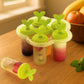 BPA-free plastic 6-cavity ice candy maker with sticks.