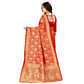Generic Women's Banarasi silk Saree with Blouse (Red, 5-6mtr)
