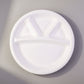 Profile view of Vegnar 4 compartment disposable food serving plate