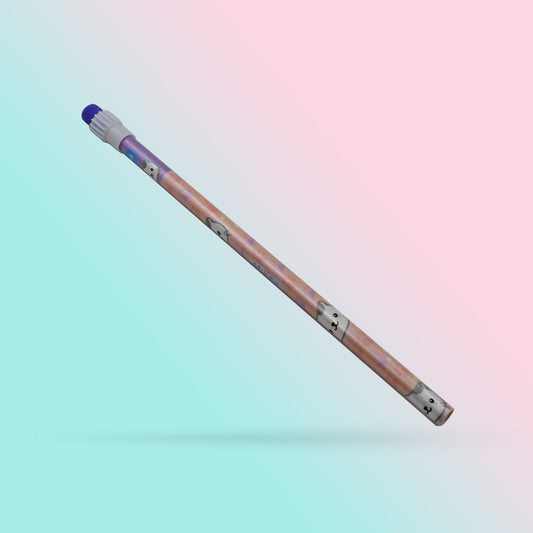 The complete stationery set including multicolor graphite pencils, a sharpener, and an eraser.