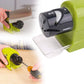The electric knife sharpener displayed with its packaging, emphasizing its convenience.