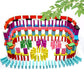 Artistic arrangement of 120 Pcs colorful wooden domino blocks on a surface.