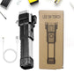 Indo Glow rechargeable LED torch showcasing its emergency hammer and glass cutter.