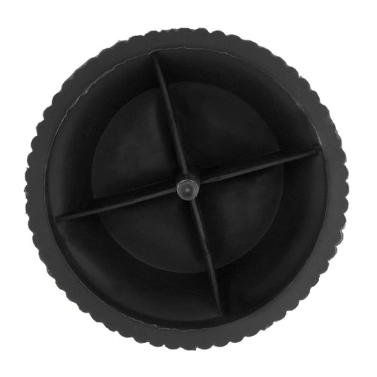 Angled view of a single heavy-duty plastic stand, suitable for various home appliances.