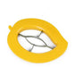The compact mango cutter displayed from a different angle, highlighting its design.