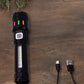LED flashlight displaying multiple lighting modes for versatile use