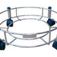 Heavy-duty stainless steel gas cylinder trolley with locking castor wheels