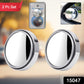 Compact round blind spot mirror showing wide-angle view on a car's side mirror.