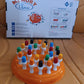 Plastic brain teaser memory chess game set displayed and ready to play