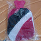 Close-up of leakproof rubber hot water bottle with fabric cover