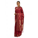 Generic Women's Banarasi Silk Saree (Red,5-6 Mtrs)