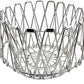 Close-up of the foldable fruit basket design showcasing its intricate stainless steel wire work.
