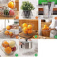Collapsible stainless steel foldable fruit basket demonstrating its compact storage capability.