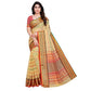 Generic Women's Kota Doria Cotton Woven Butta Saree With Blouse (Beige, 5-6 Mtrs)