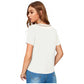 Generic Women's Polyester, Knitting Western Wear T-Shirt (White)