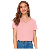 Generic Women's Polyester, Knitting Western Wear T-Shirt (Peach)