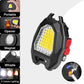 Rechargeable camping flashlight showing its power display and Type-C charging port.