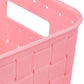 Sky blue storage baskets displayed, highlighting their sleek design.