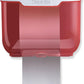 Close-up of the waterproof tissue dispenser, demonstrating its robust build and practical phone shelf.