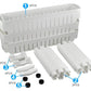 Detail shot of the removable wheels and sturdy base of the 3-tier storage rack.