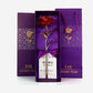 Gold red rose with packaging showcasing the luxurious gift box presentation