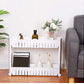 Close-up of the 2-tier slim storage rack shelves, highlighting its design.