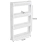 Close-up of the durable plastic construction of the 4-layer storage trolley.