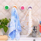 An overhead view of the bathroom towel holder, showcasing its minimalist aesthetic.