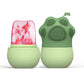 Reusable silicone face roller showing its two-piece design for easy filling.